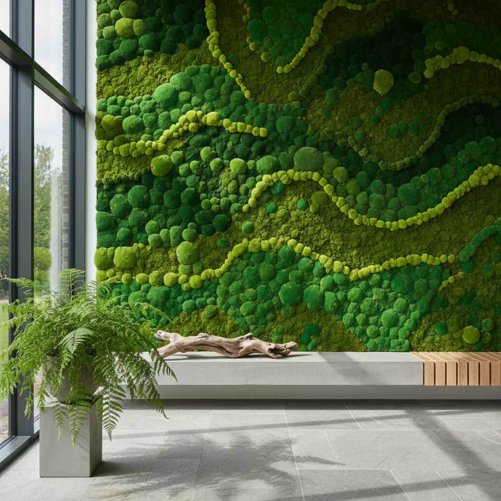 Custom tailored moss installation