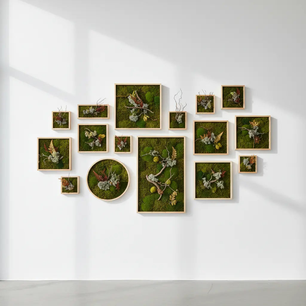 Gallery view of framed moss art