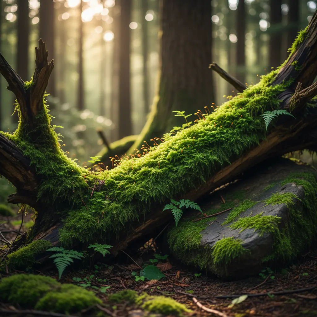 Green moss in nature