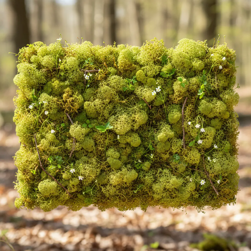 Light green meadow moss panel