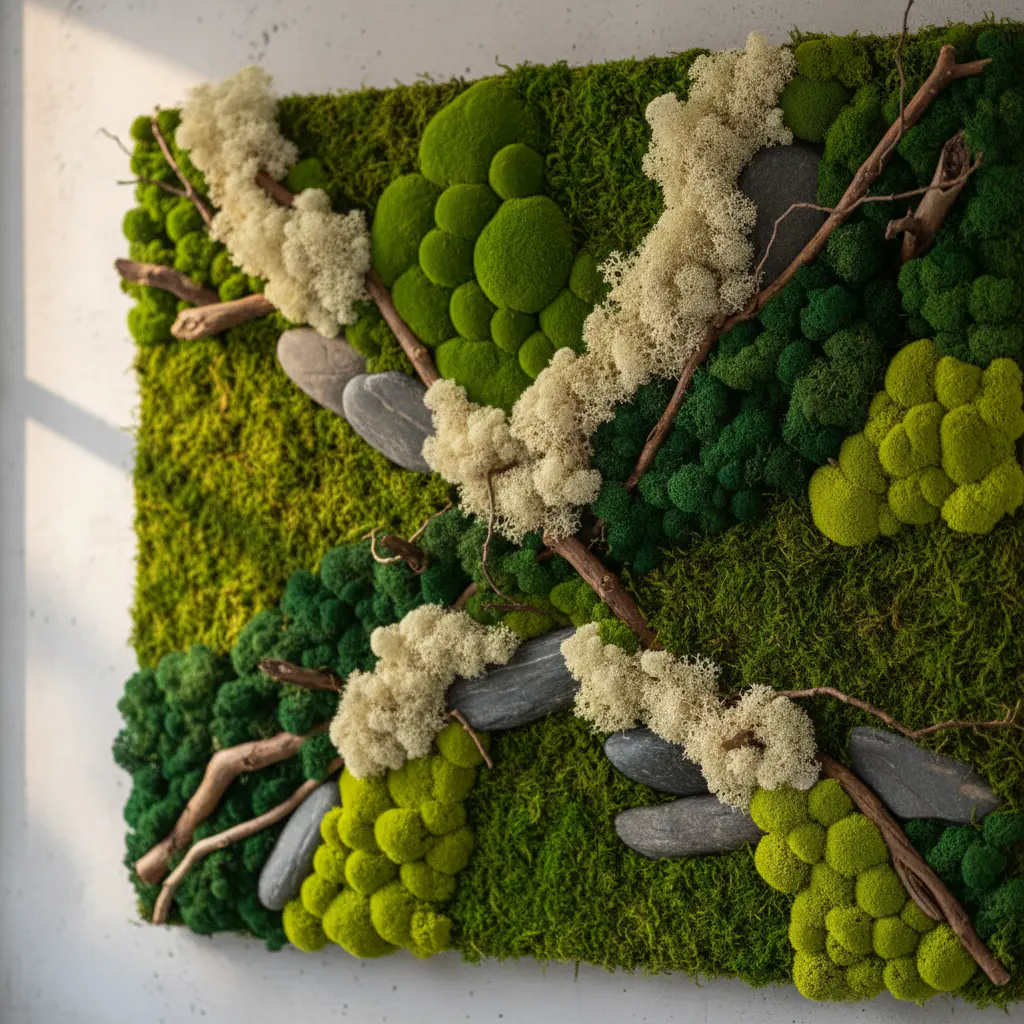 Mixed texture moss panel
